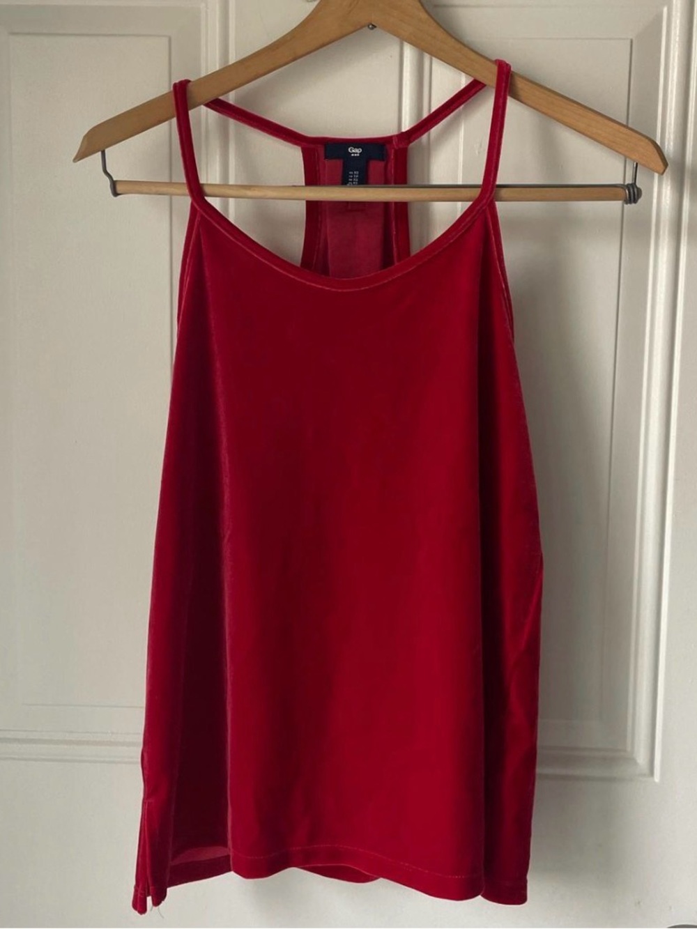 GAP Velvet Racerback Camisole in Bright Red